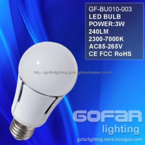 6W Dimmable LED Bulb Light(E26/E27/B22/G24) CE/RoHS/FCC